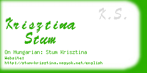 krisztina stum business card